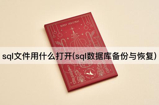 sql文件用什么打开(sql数据库备份与恢复)