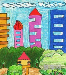 绿色家园绘画(美好家园绘画作品图片)