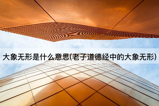 大象无形是什么意思(老子道德经中的大象无形)