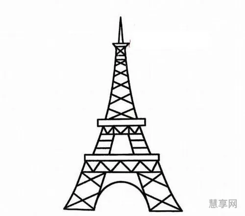 埃菲尔铁塔简笔画(埃菲尔铁塔怎么画一等奖)