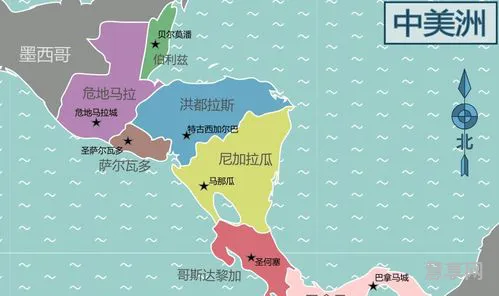 中美洲有哪些国家(中美洲七国地图)