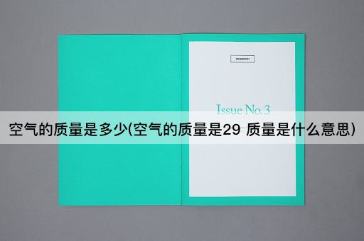 空气的质量是多少(空气的质量是29 质量是什么意思)