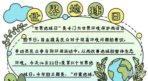 世界地球日手抄报内容(世界地球日简介50字)
