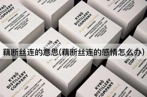 藕断丝连的意思(藕断丝连的感情怎么办)