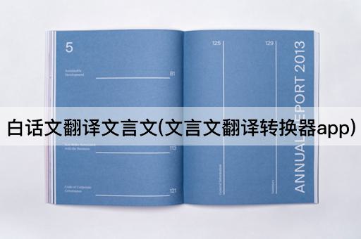 白话文翻译文言文(文言文翻译转换器app)