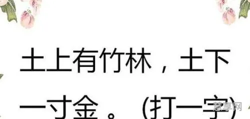 土上有竹林土下一寸金(一寸土一年木一花一树一贪图歌词)