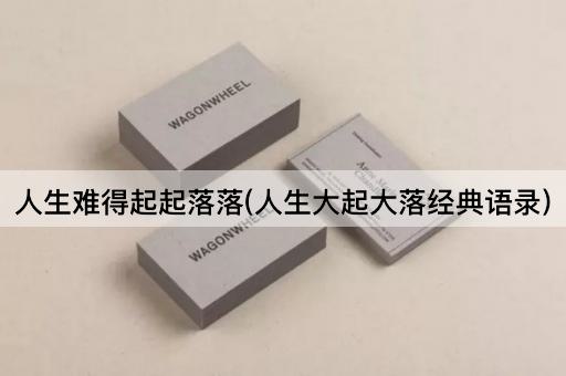 人生难得起起落落(人生大起大落经典语录)