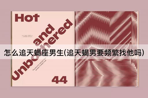 怎么追天蝎座男生(追天蝎男要频繁找他吗)