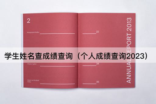 学生姓名查成绩查询（个人成绩查询2023）