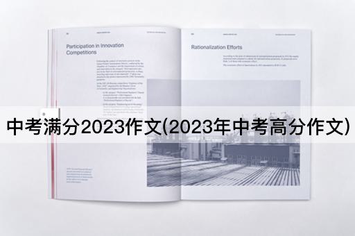 中考满分2023作文(2023年中考高分作文)