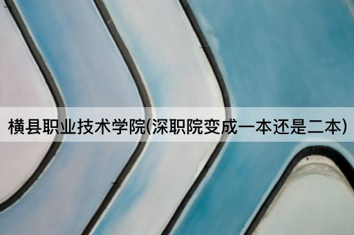 横县职业技术学院(深职院变成一本还是二本)