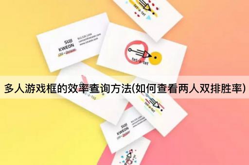 多人游戏框的效率查询方法(如何查看两人双排胜率)