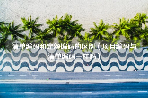 清单编码与定额编码的差异（项目编码是否等同于清单编码）