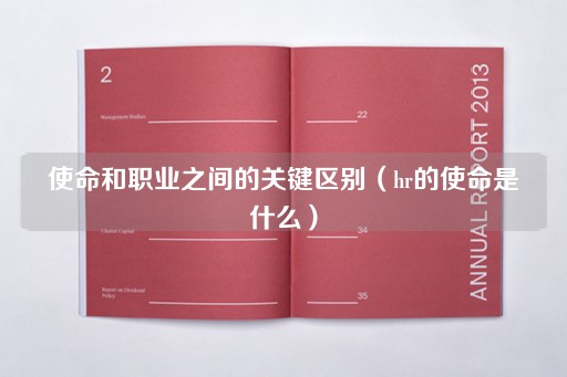 HR的使命与职业的核心差异